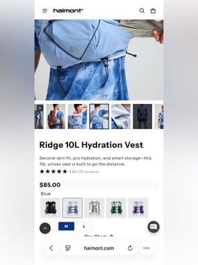 NEW 10L Hydration Vest Large Capacity / in Light Blue HAIMONT RIDGE/Hiking Water